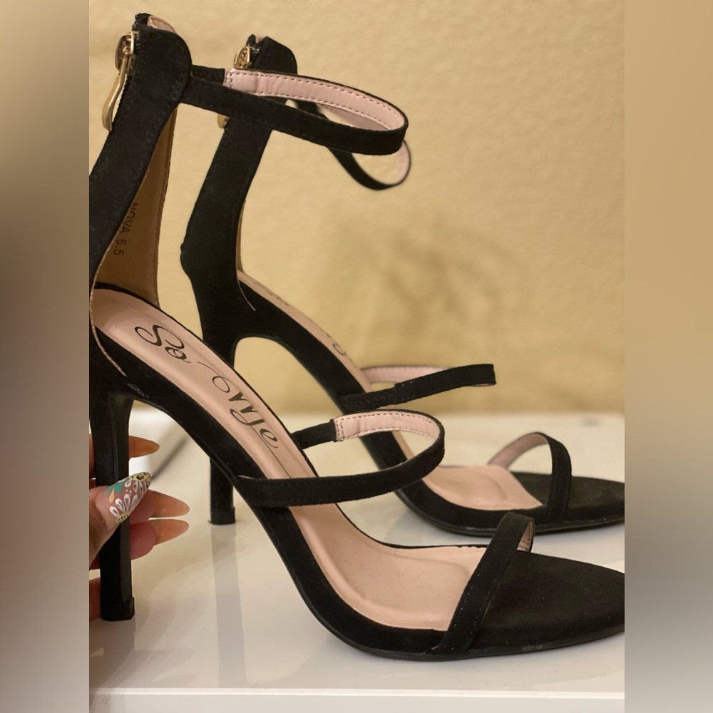 Public Desire Black Strappy Heels